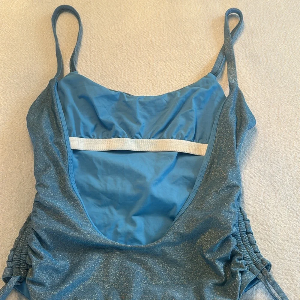 Vitamin A Gemma One Piece - Ocean Metallic, Size Large, $215